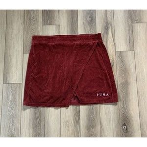Puma Burgundy Wrap Front Corduroy Skirt Womens 3XL
